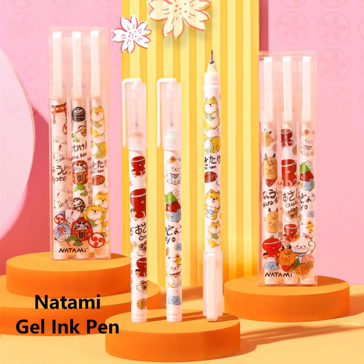 1 세트 Natami 젤 잉크 펜 0.5mm 검정 잉크 일본식 학교 학생